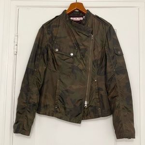 Triple Five Soul Women’s 90s Camo Biker Moto Windbreaker Rain Jacket